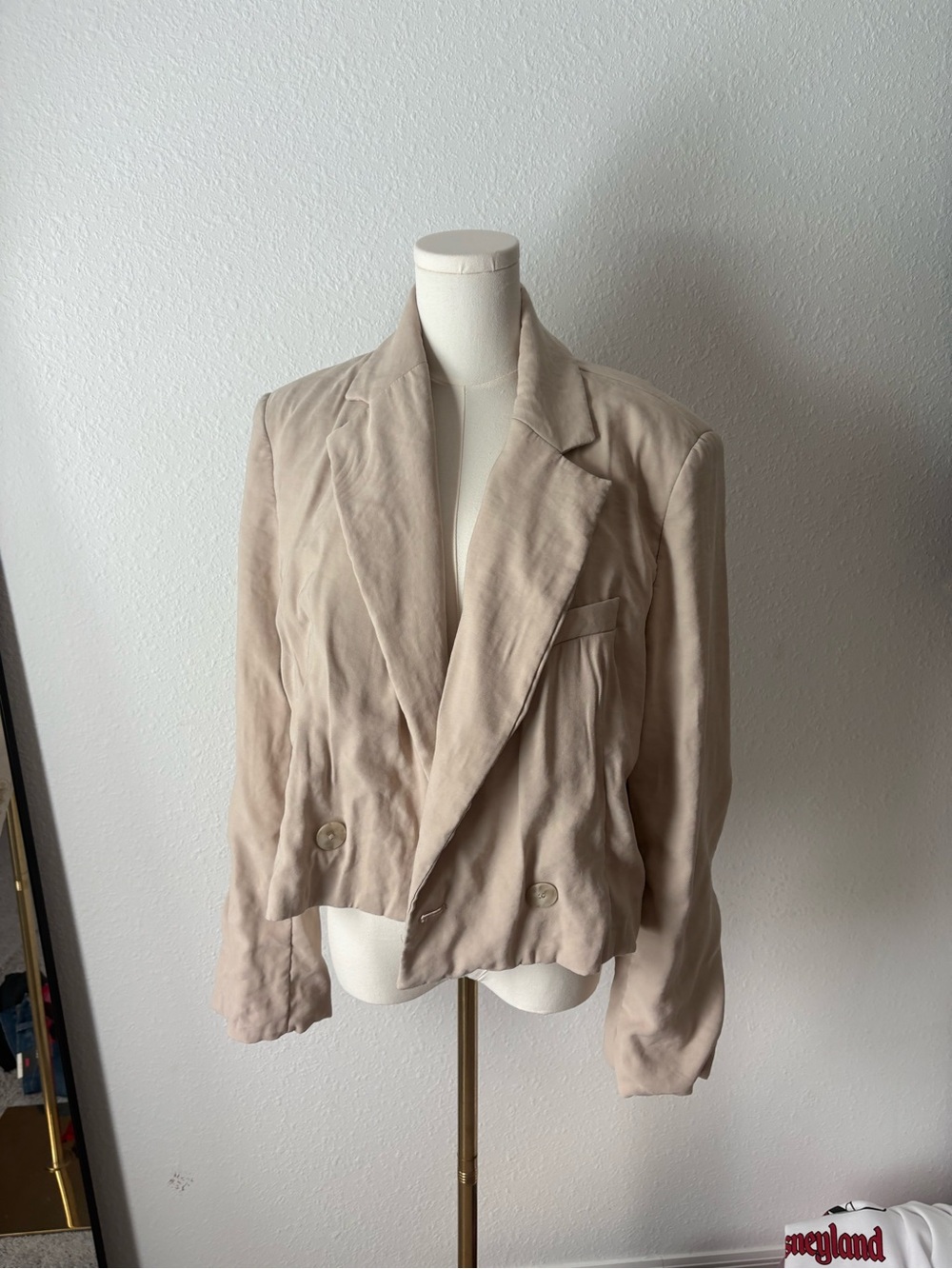 Zara Beige Women’s Draped Blazer Jacket